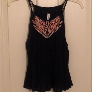 Navy & Coral Swing Top